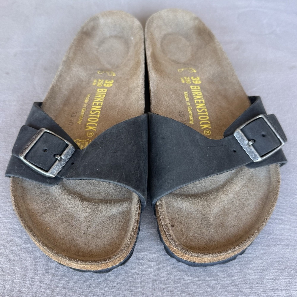 Size 39/W8 - Birkenstock Madrid BS BLACK Birko-Flor Sandal Women's - Picture 3 of 7